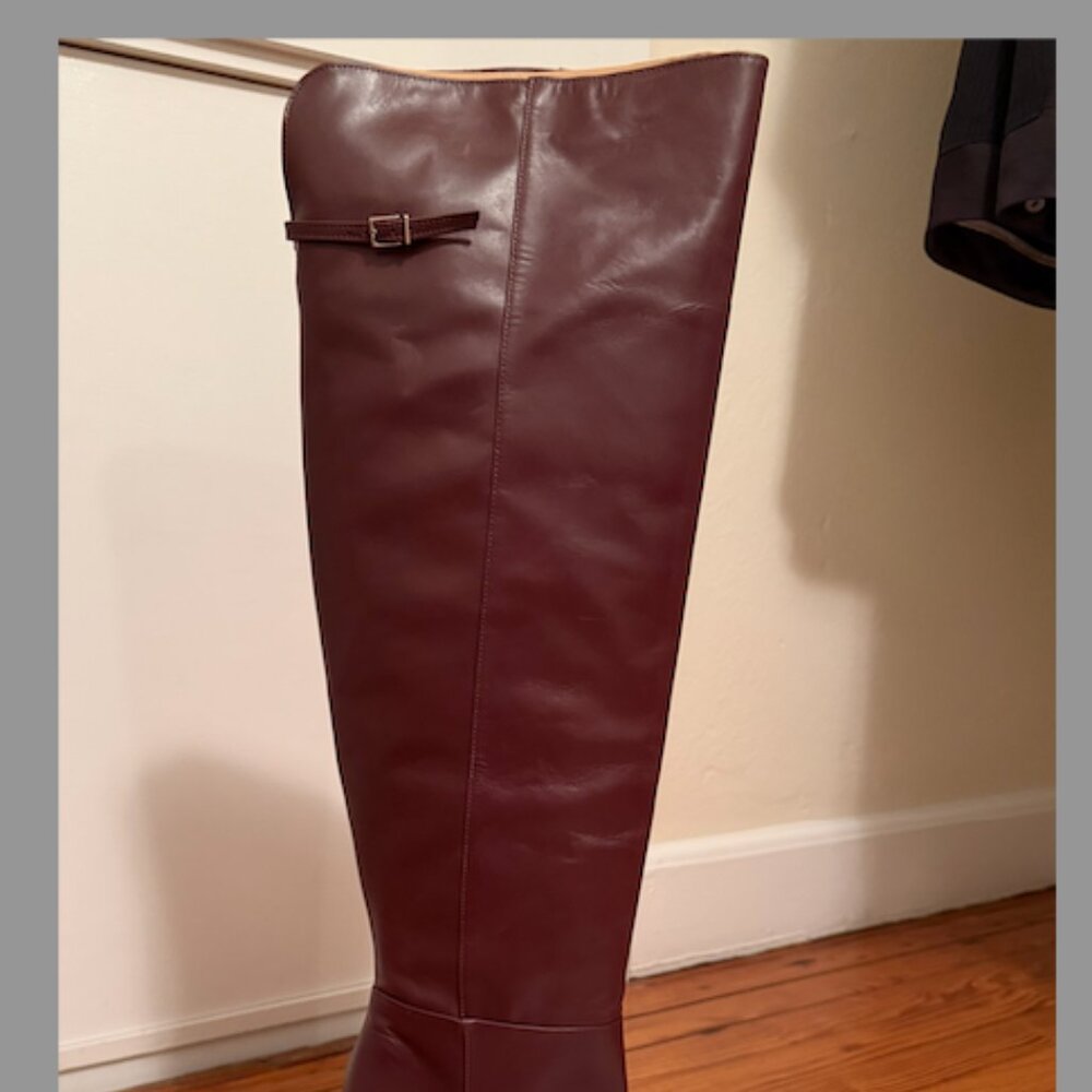 NWT - Schutz Austine Leather Boot In Vino Ruby - Picture 7 of 8